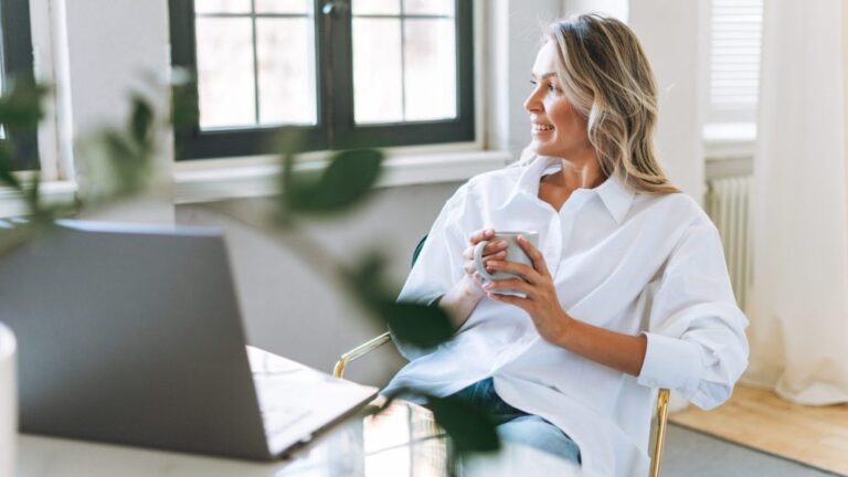 working at desk