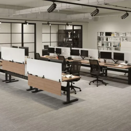 benching sit stand desk