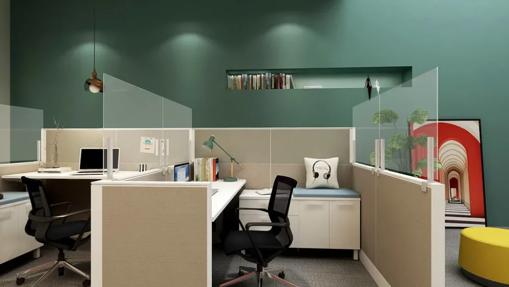 semi private glass workstation