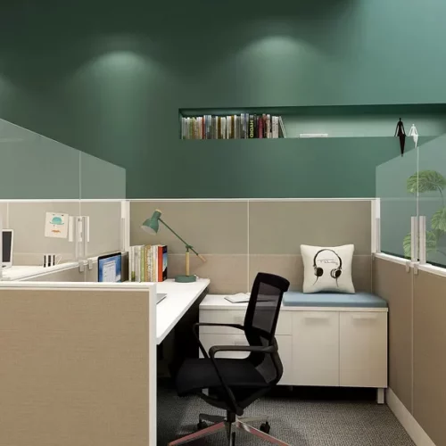 semi private glass workstation