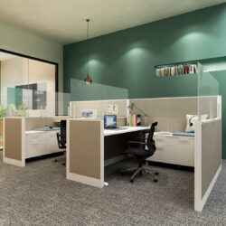 semi private glass workstation
