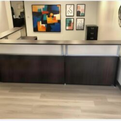 10ft reception desk with curved corners