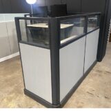 6x6 Cubicle with windows and electric desk b