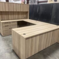 American Elm U Shape with hutch