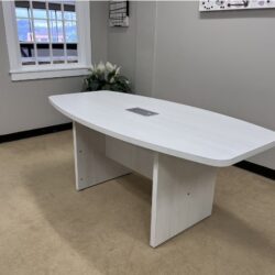 Arcadia White 6ft Boat Shape Table