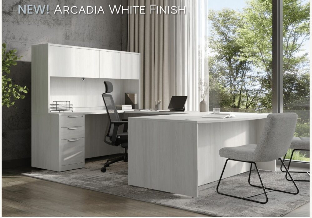 Arcadia White U Shape with Hutch Arcadia White U Shape with Hutch