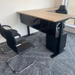 Electric L Shape Aged Oak top with black base