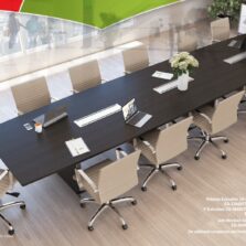 Espresso Conference Table Boat Shape