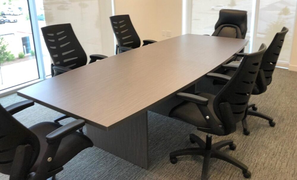 Gray 10ft Boat Shape Conference Table a Gray 10ft Boat Shape Conference Table a