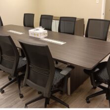 Gray 12ft conference table with chairs