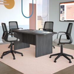 Gray 6ft Boat Shape Conference Table