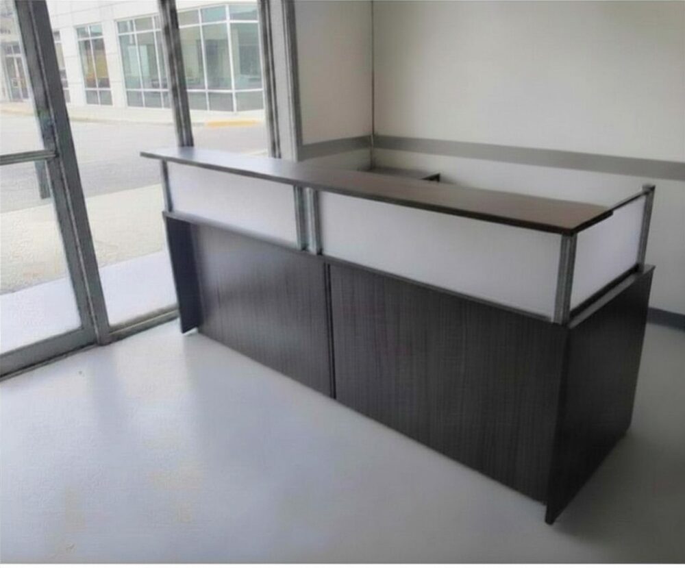 Gray 8ft reception desk Gray 8ft reception desk