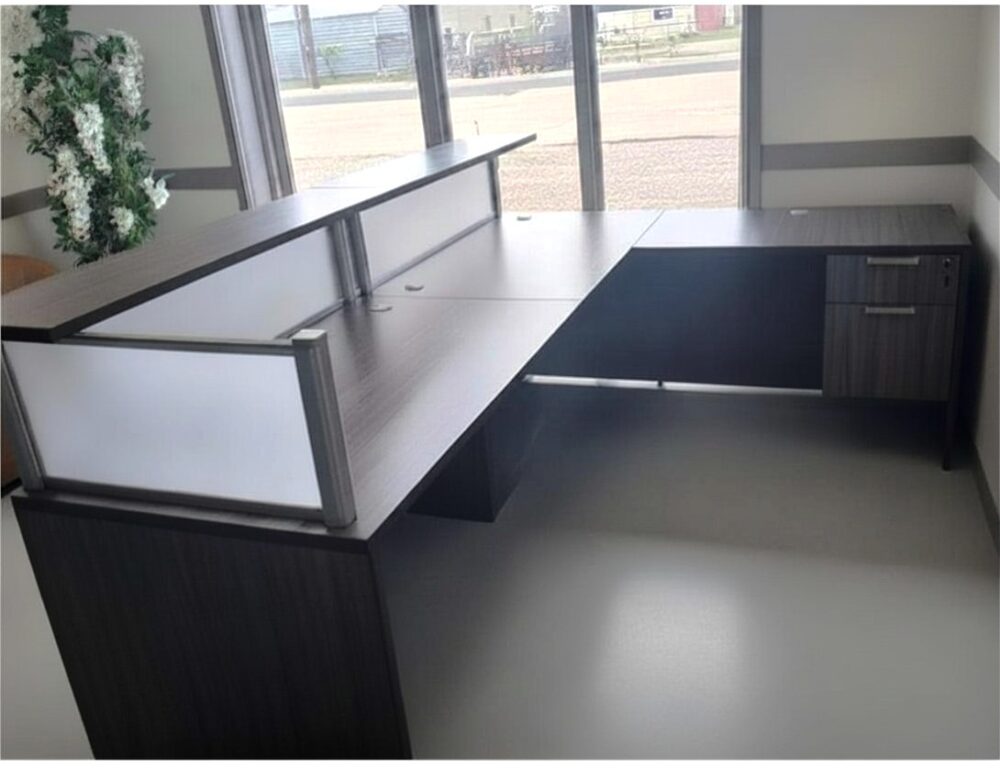 Gray 8ft reception desk a jpg Gray 8ft reception desk a jpg