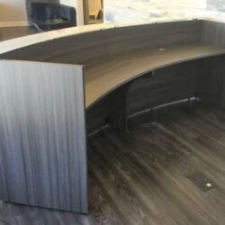 Gray Reception Desk 10ft back view aa