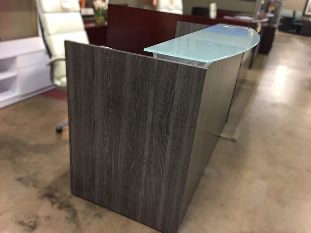 Gray Reception with Glass Top Gray Reception with Glass Top