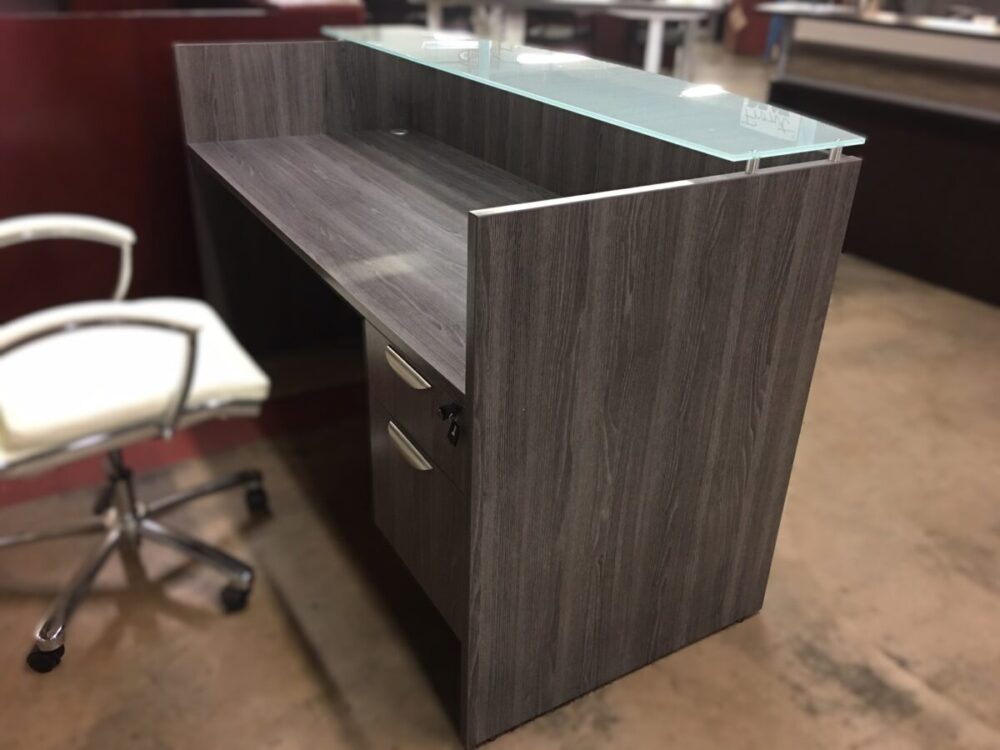 Gray Reception with Glass Top Gray Reception with Glass Top