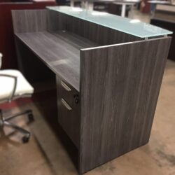 Gray Reception with Glass Top