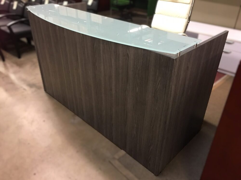 Gray Reception with Glass Top Gray Reception with Glass Top