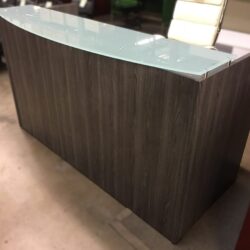 Gray Reception with Glass Top