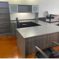 Gray U Shape with Hutch