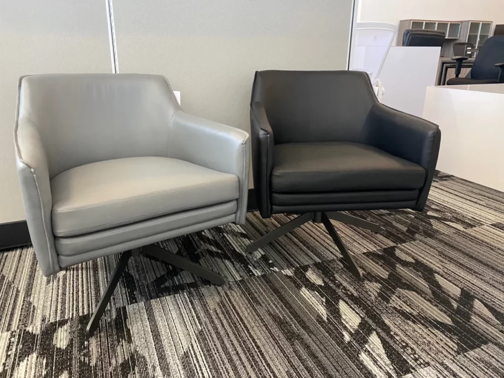 Gray-and-Black-Swivel-Club-Chairs-a Gray-and-Black-Swivel-Club-Chairs-a