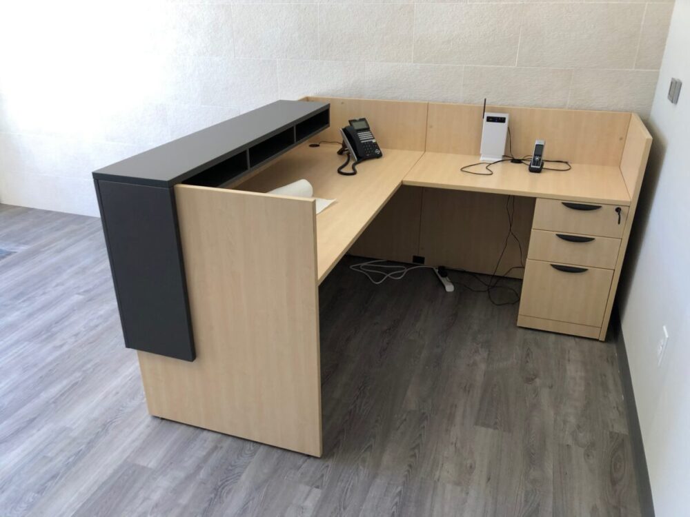 Maple and Gray Reception Desk Maple and Gray Reception Desk