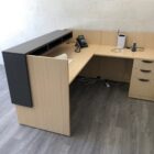 Maple and Gray Reception Desk
