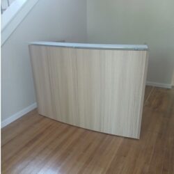 Miele Reception Desk with white glass counter top a