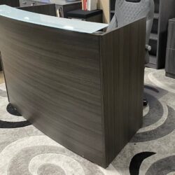 Reception Desk 5ft Gray with Glass Top a