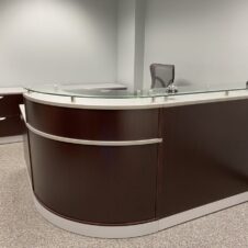 Reception Desk Cordovon Brown finish Curved Front