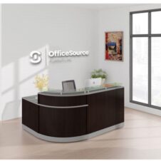 Reception Desk Curved Corner Glass Top