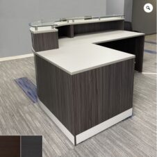 Reception Desk Gray finish Curved Front