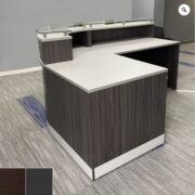 Reception Desk Gray finish Curved Front