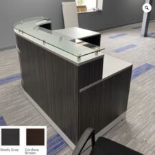 Reception Desk Gray finish Curved Front