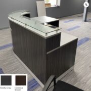 Reception Desk Gray finish Curved Front