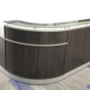 Reception Desk Gray finish Curved Front