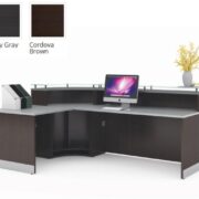 Reception Desk Gray finish Curved Front