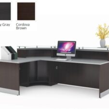 Reception Desk Gray finish Curved Front