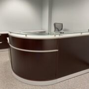 Reception Desk Gray finish Curved Front