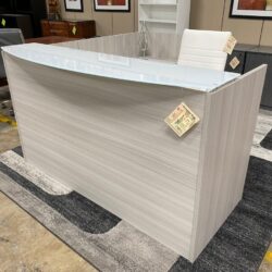 Reception Desk L Shape Blanc de Gris