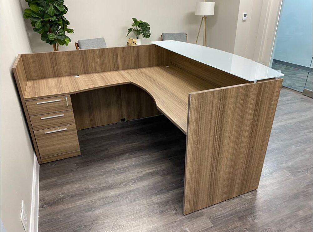 Reception Desk L Shape Noce finish Reception Desk L Shape Noce finish