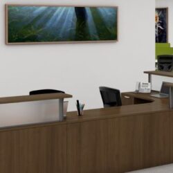 Reception Desk Walnut Finish a