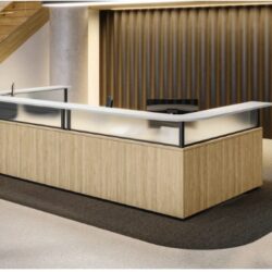 Reception Desk with Curved countertops a