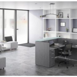 Reception Desk with Glass Counter top