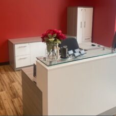 Reception Desk with Glass Top