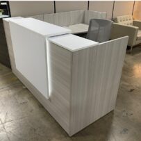 Reception Desk with LED Lights Blanc de gris and white overlay c