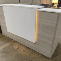 Reception Desk with LED Lights Blanc de gris and white overlay