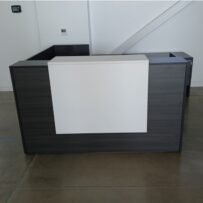 Reception Desk with LED light in Grigio and White Overlay