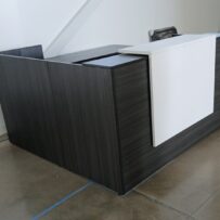 Reception Desk with LED light in Grigio and White Overlay