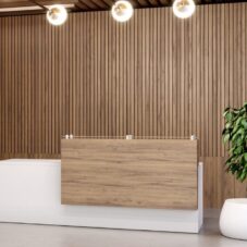 Reception Desk with Overlay and glass top